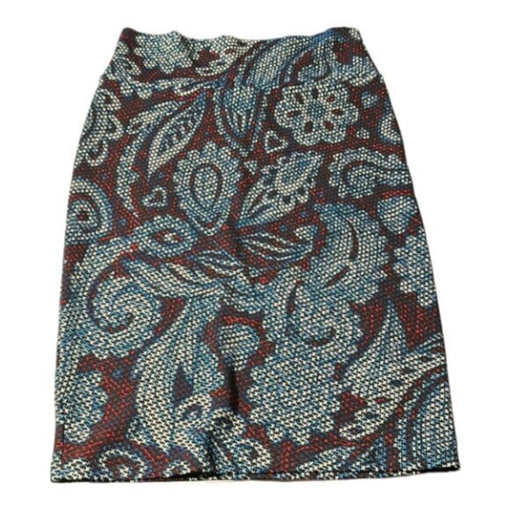 LULAROE PENCIL CASSIE SKIRT BLUE RED EUC SIZE SMALL #10733